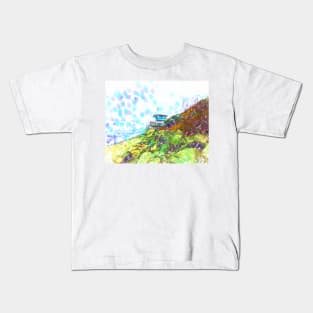 Life Guard Station On The Rocky Beach Kids T-Shirt